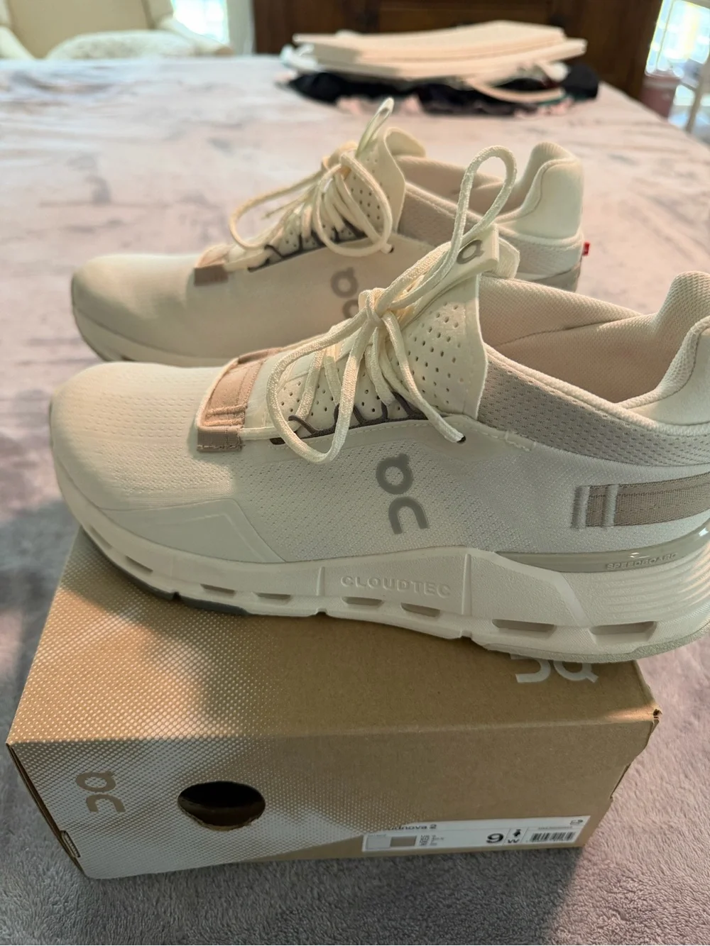 On Running Cloudnova Women’s Athletic Shoes in Off-White/Cream